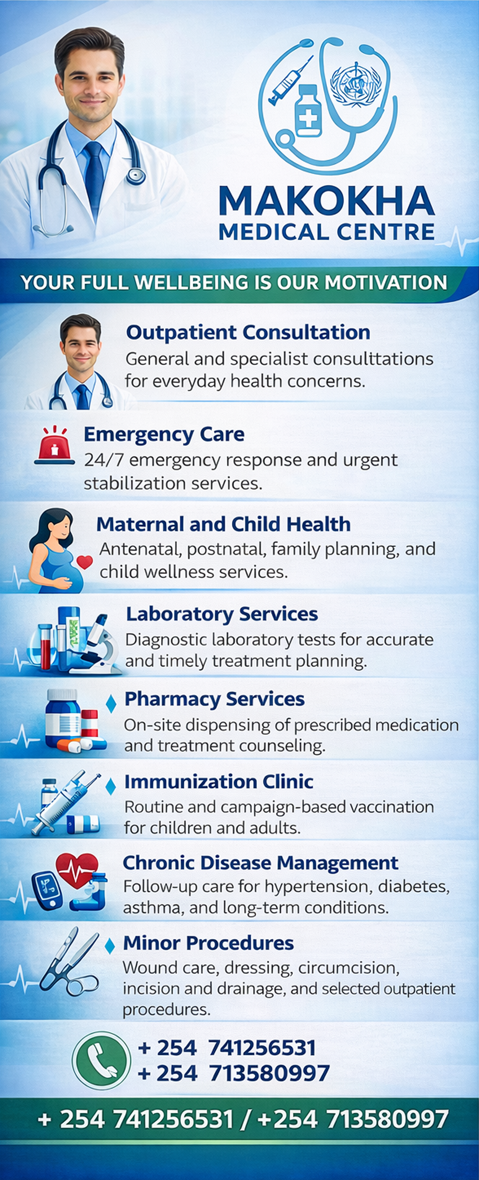 Makokha Medical Offered Services Banner