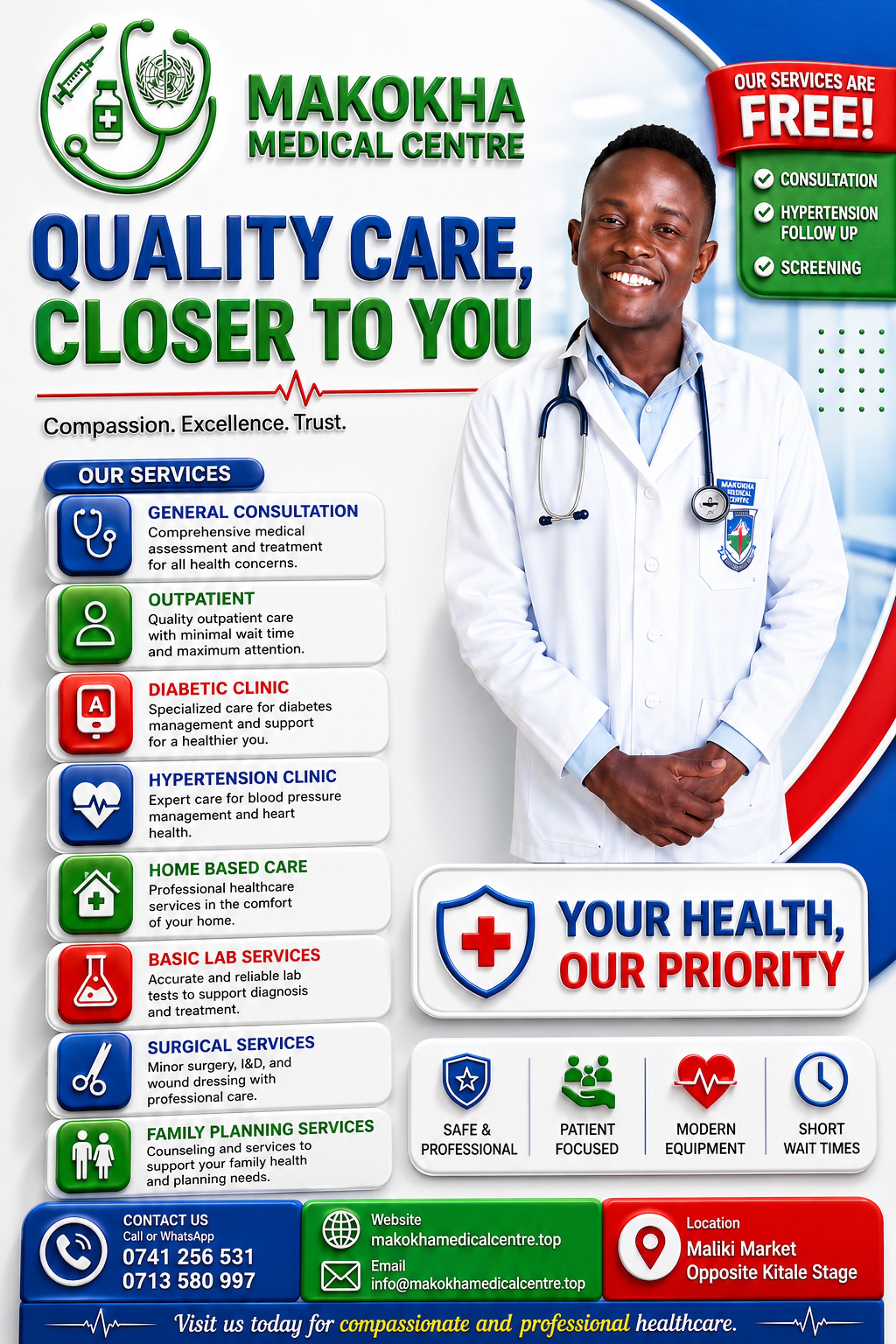 Makokha Medical Offered Services Banner